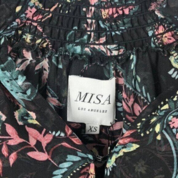 Misa Los Angeles Black Floral Blouse - Picture 5 of 12